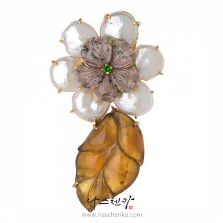 Amber pearl binyeo hairpin (NASCHENKA Signature Binyeo)