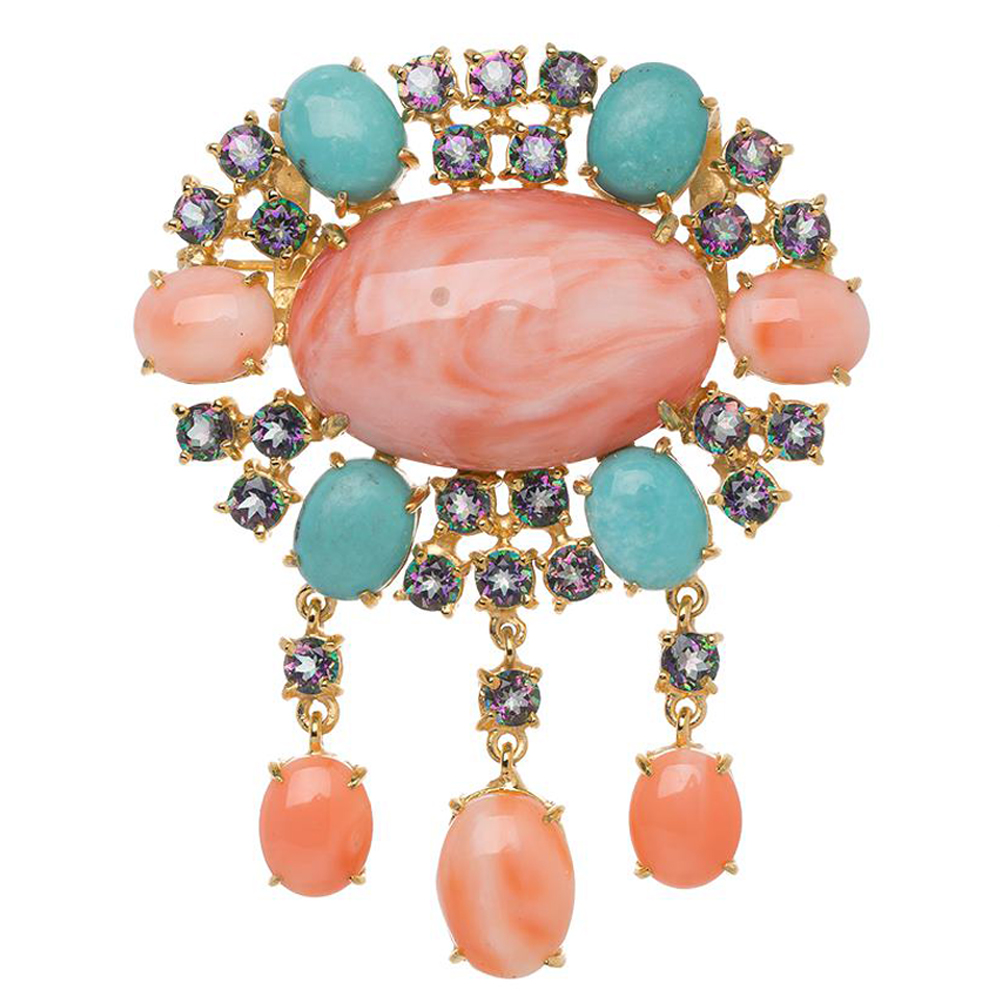 Coral brooch