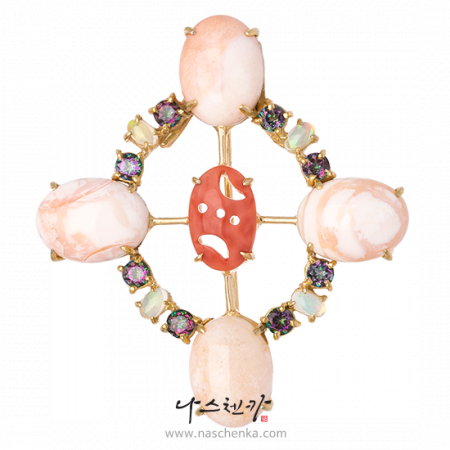 Coral brooch