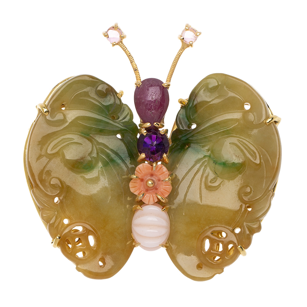 Butterfly jade brooch No. 35