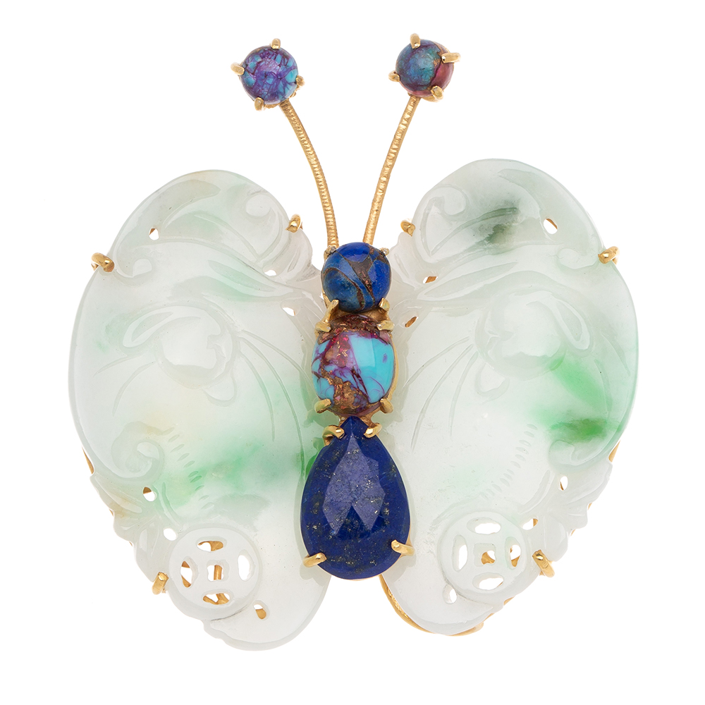Butterfly jade brooch No. 35