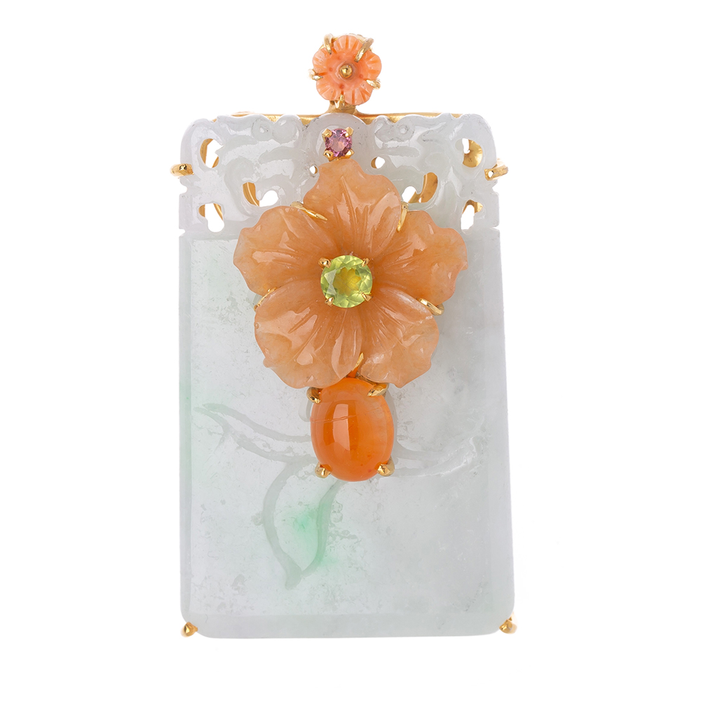 Jade agate brooch No. 2