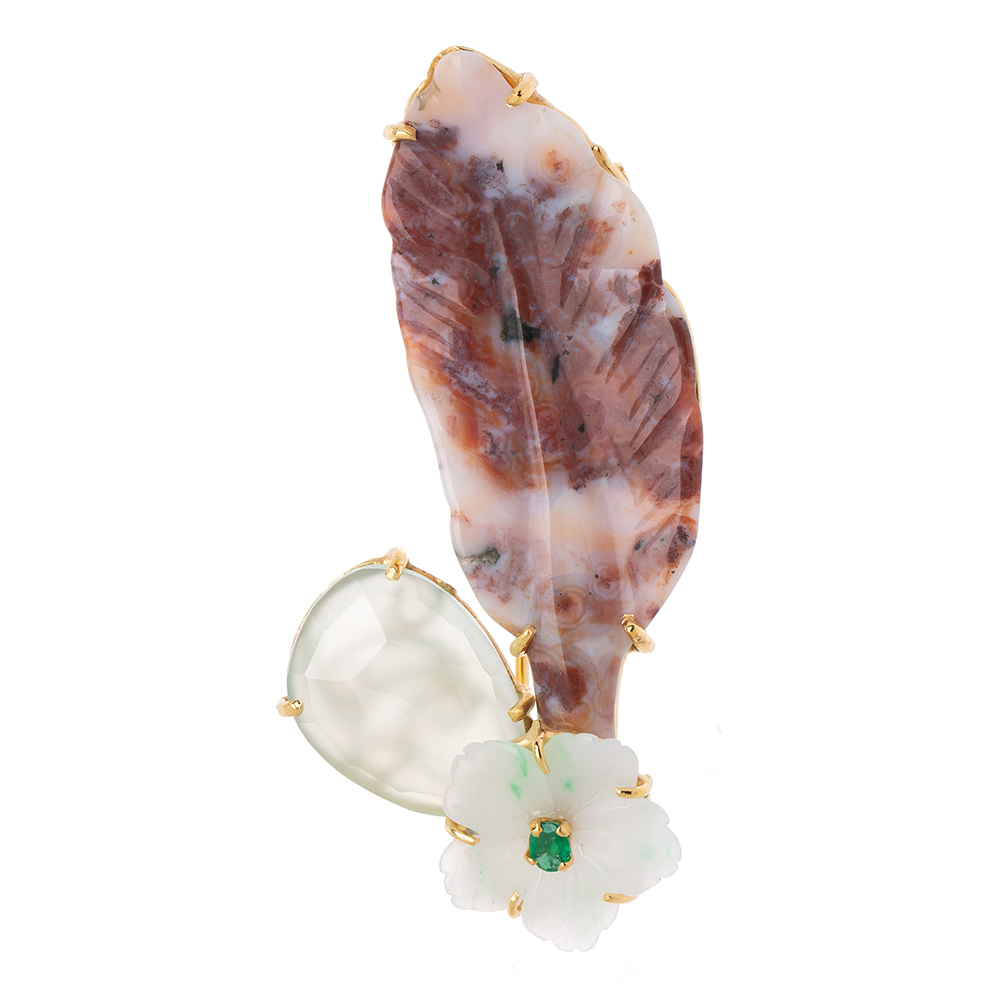 Jade agate brooch No. 5