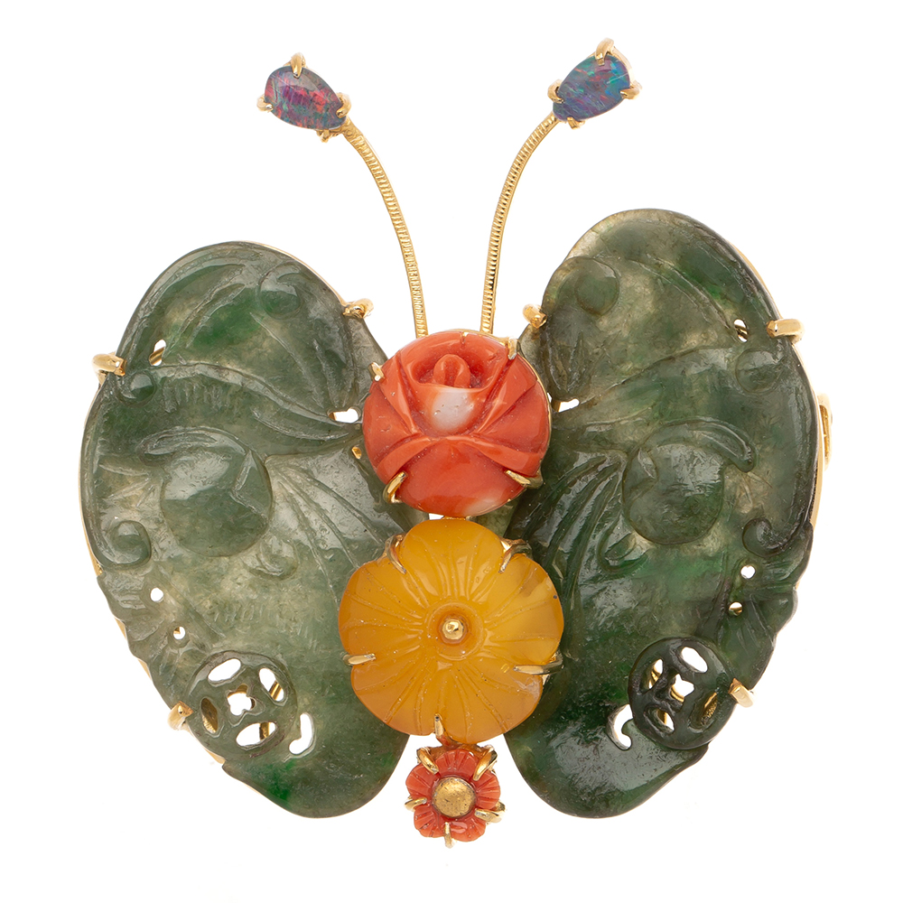 Butterfly jade brooch No. 36