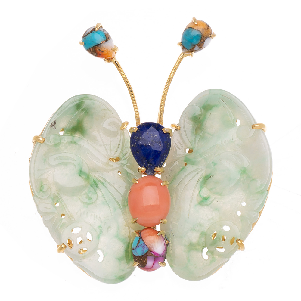 Butterfly jade brooch No. 37