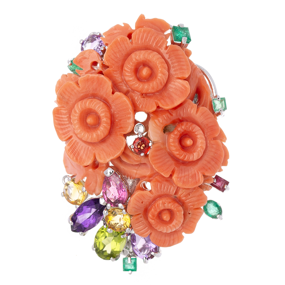 Coral brooch