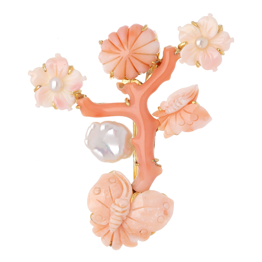 Coral brooch