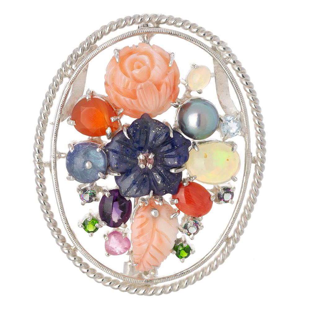 Gemstone brooch
