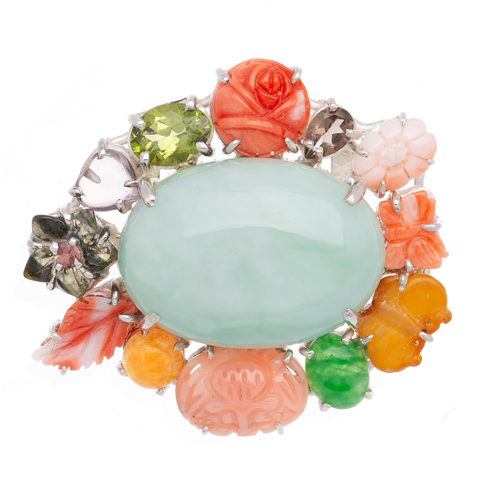 Gemstone brooch