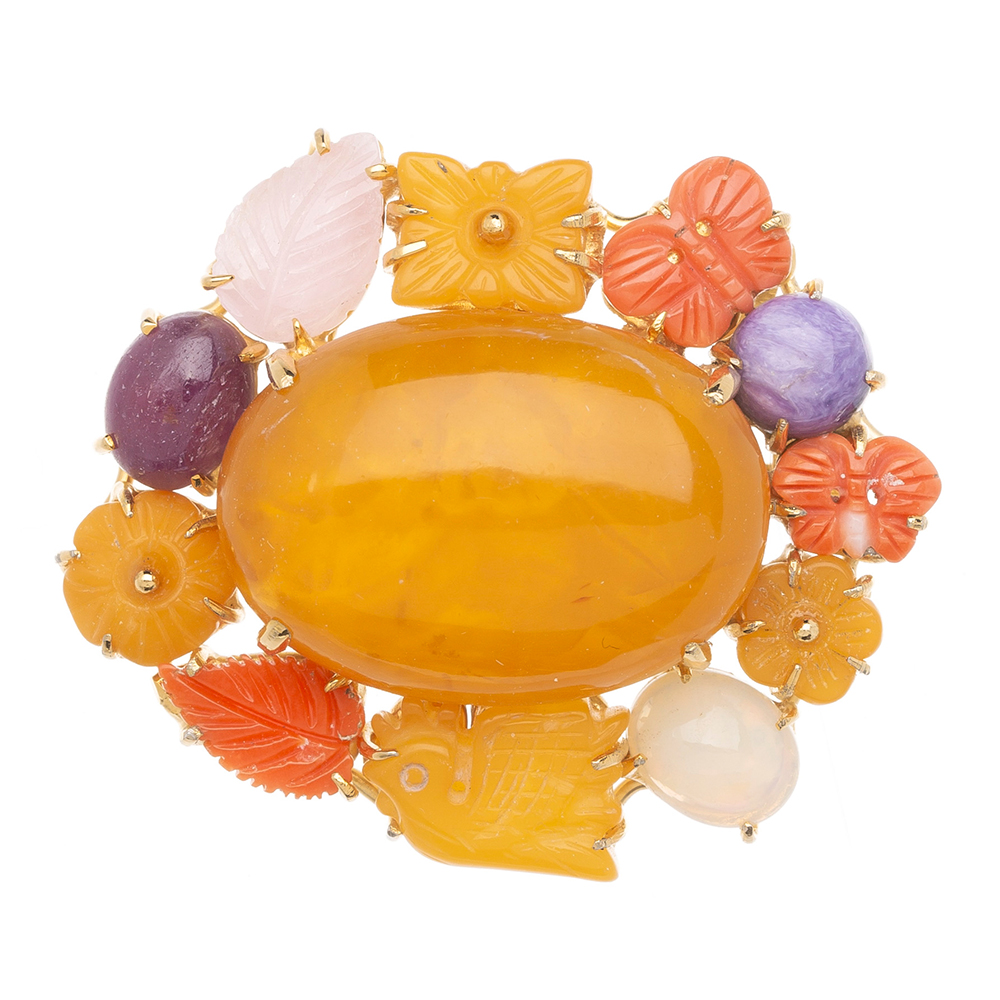 Amber brooch