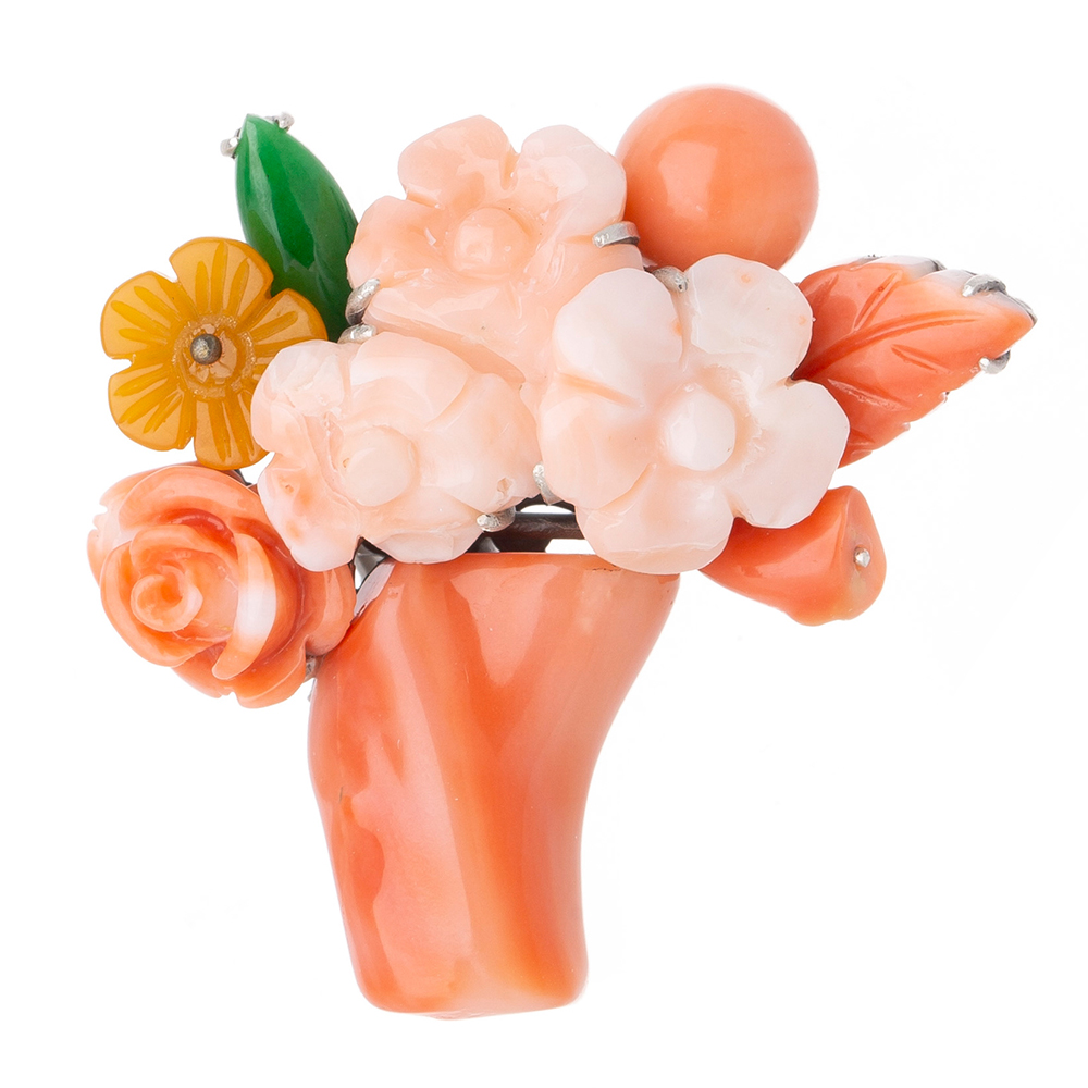 Coral brooch