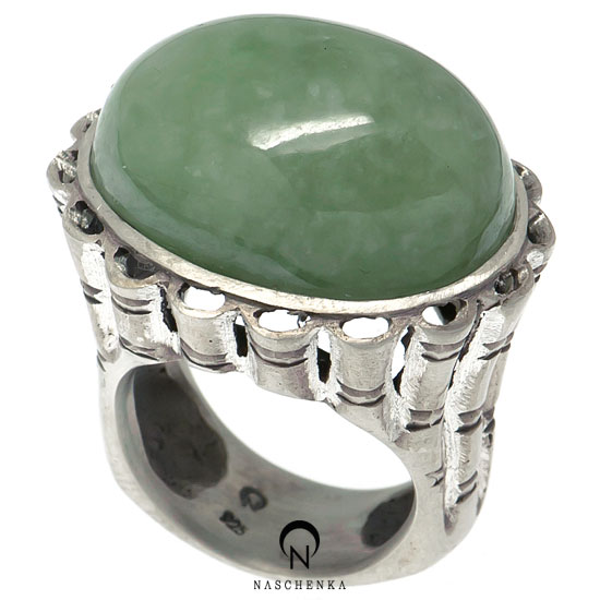 Jade silver ring