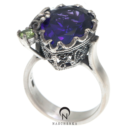 Amethyst silver ring