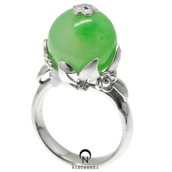 Jade silver ring