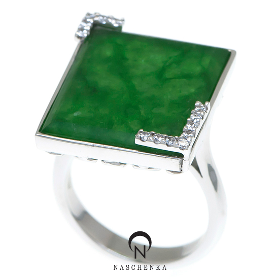 Jade silver ring
