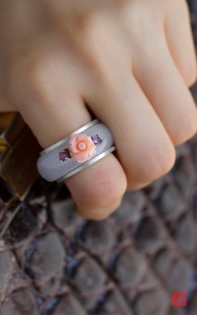 Jade silver ring
