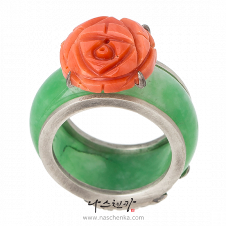 Jade coral garakji rings
