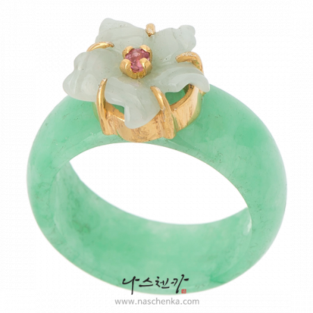 Flower jade garakji rings