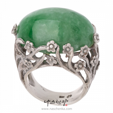 Jade silver ring