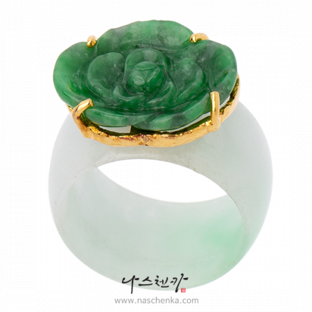 Flower solid jade garakji rings No. 8