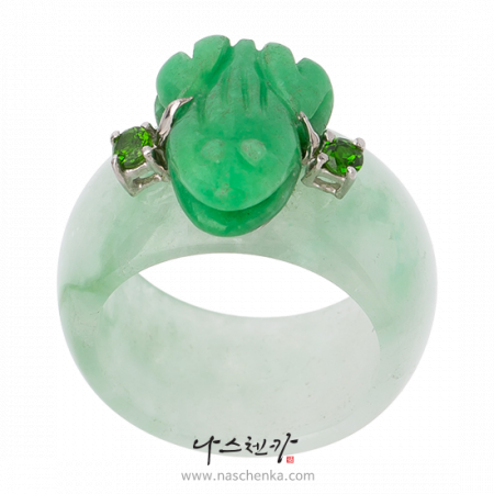 Frog solid jade garakji rings