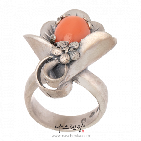 Coral silver garakji rings No. 2