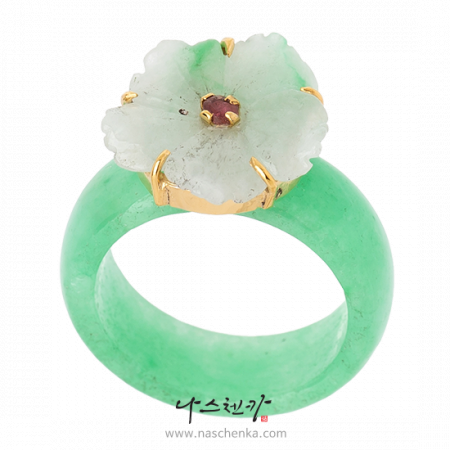 Flower jade garakji rings No. 10