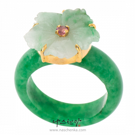 Flower jade garakji rings No. 11