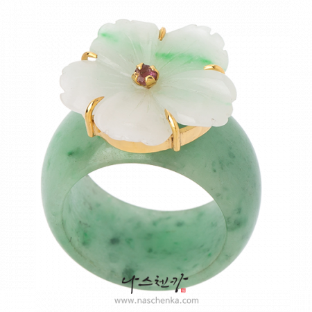 Flower jade garakji rings No. 12