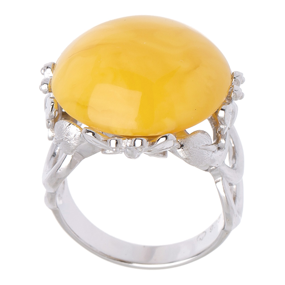 Amber gemstone ring