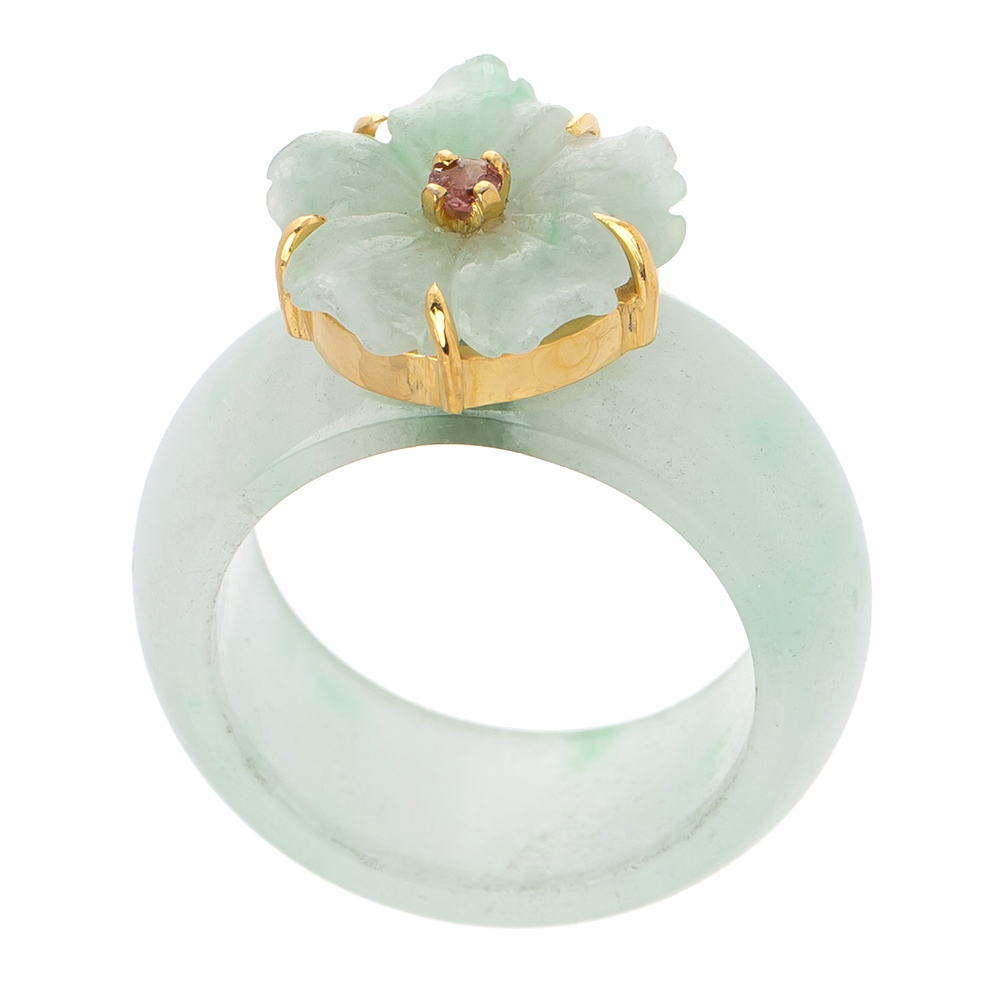 Flower jade gemstone garakji rings No. 15