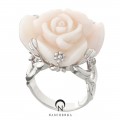 Coral silver ring