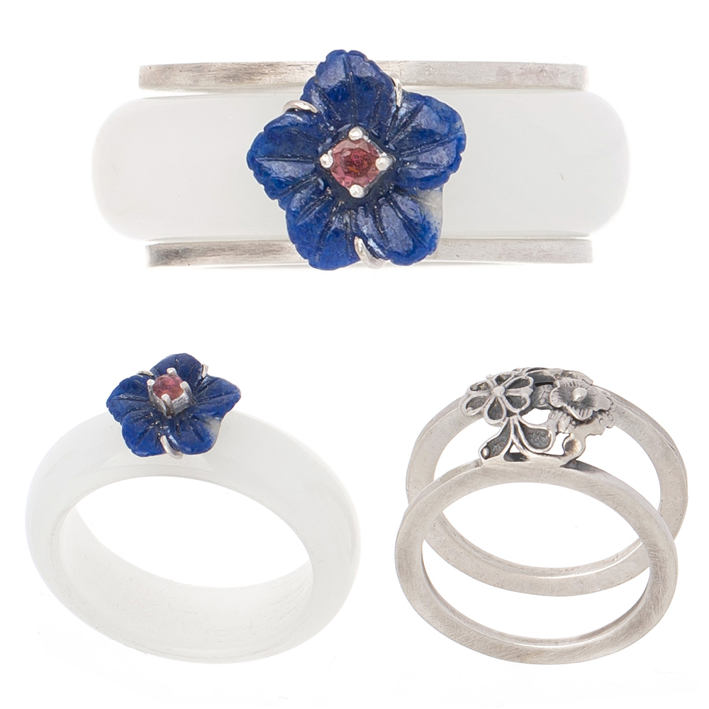 Flower jade garakji rings No. 20