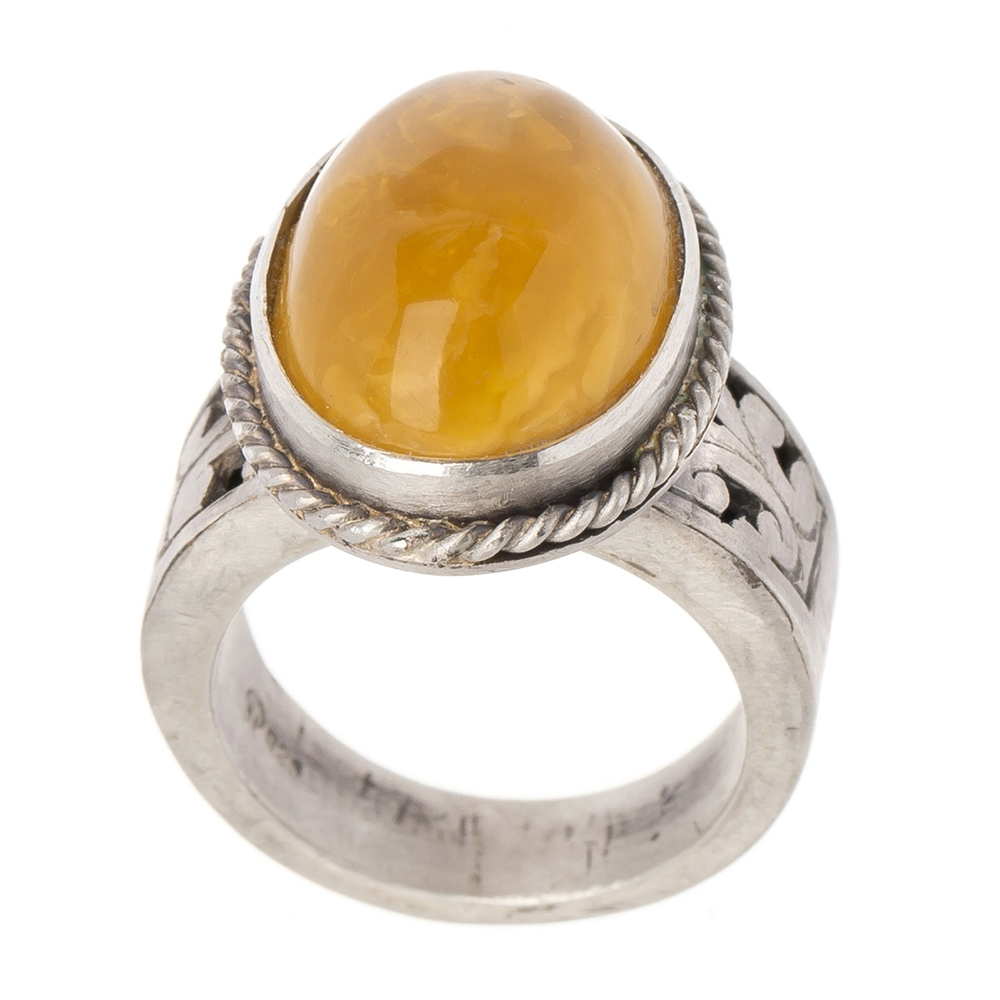 Amber gemstone garakji rings