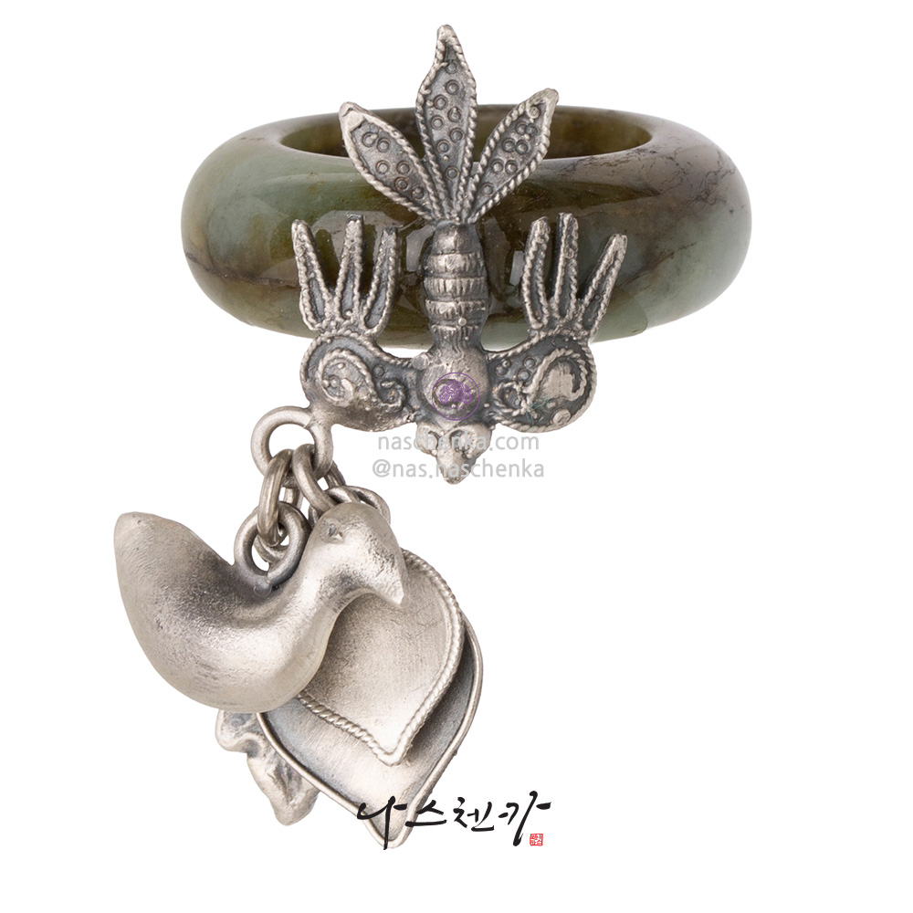 Jade silver garakji rings