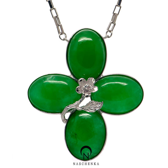 Jade silver necklace