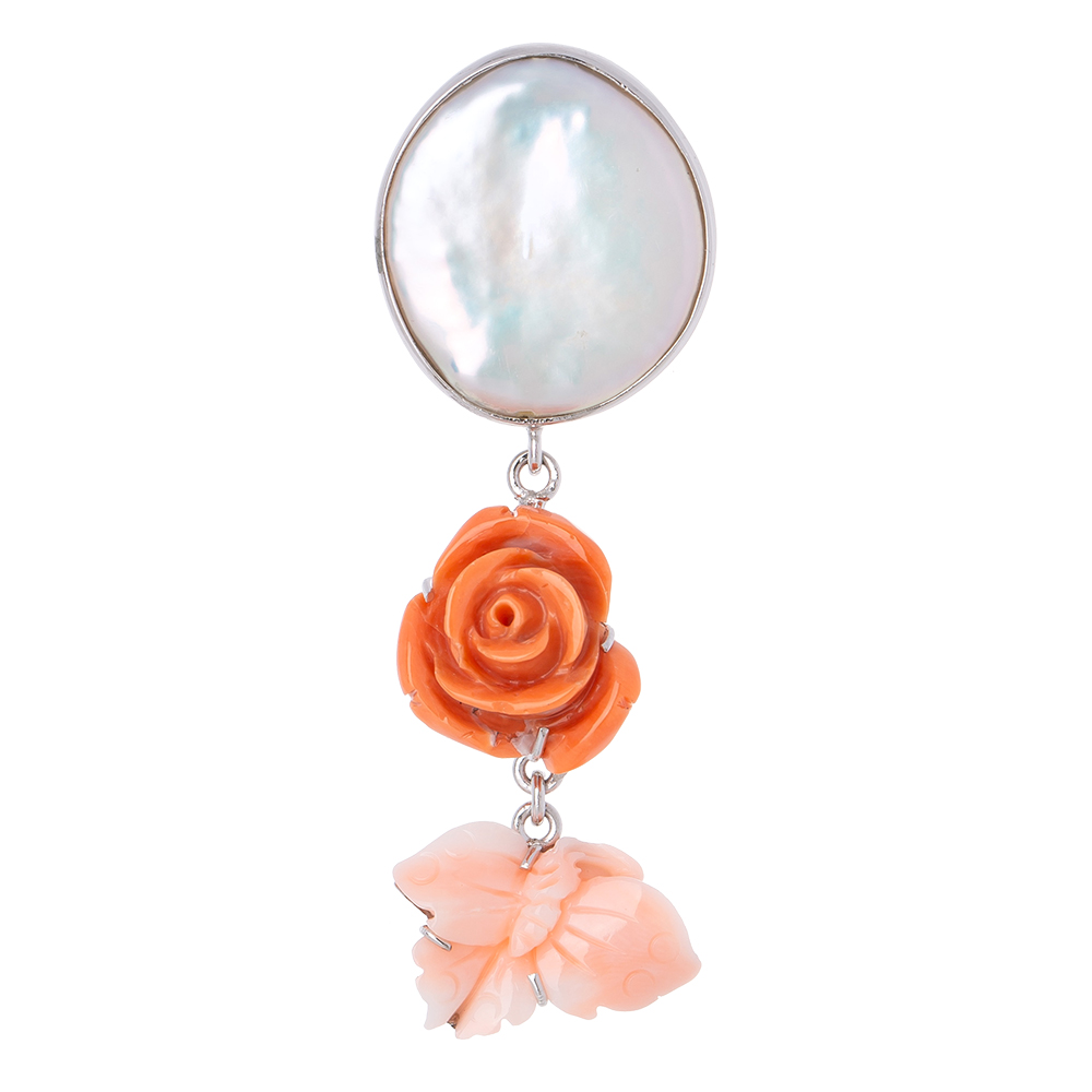 Coral pearl necklace No. 4