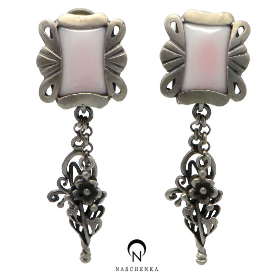 Mother-of-pearl gemstone earrings
