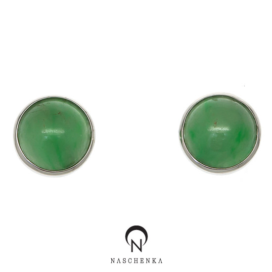 Jade silver earrings