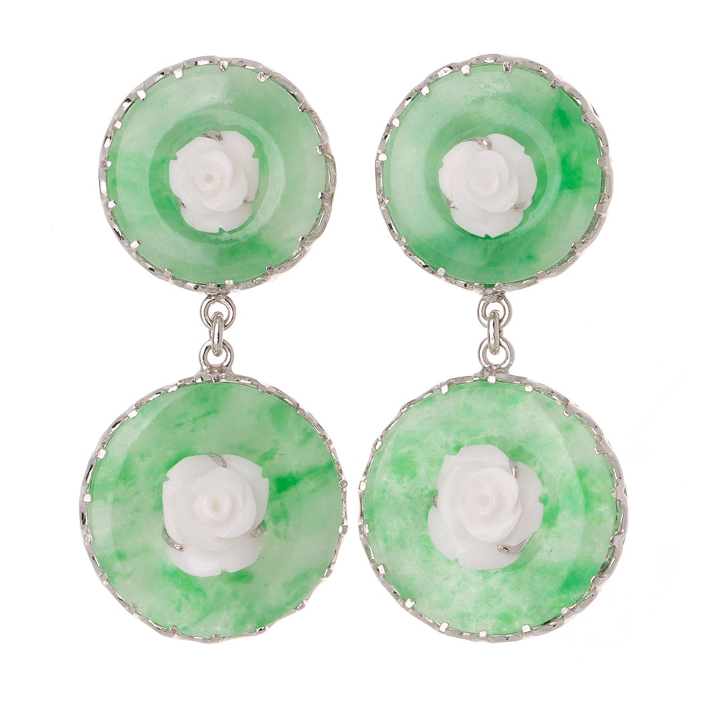 Jade coral earrings