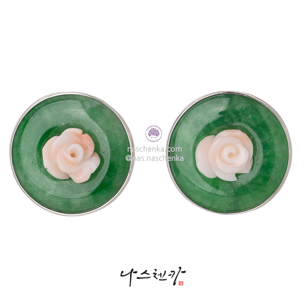 Jade coral earrings