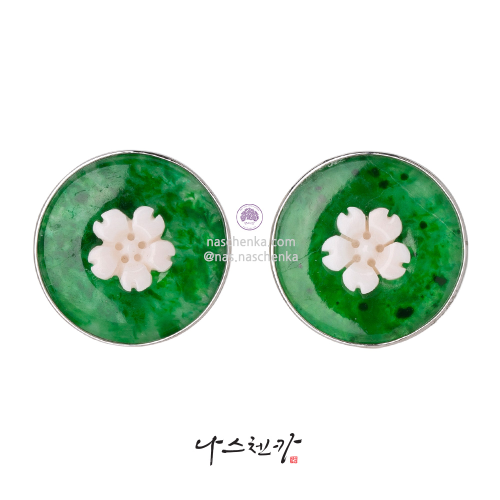 Jade coral earrings