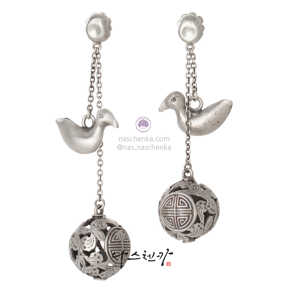 Mandarin duck earrings