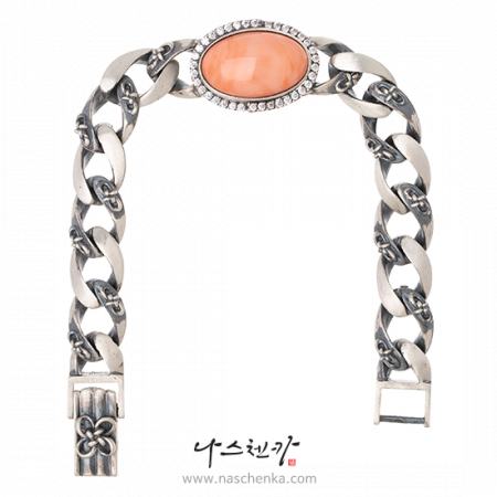 Coral silver bracelet