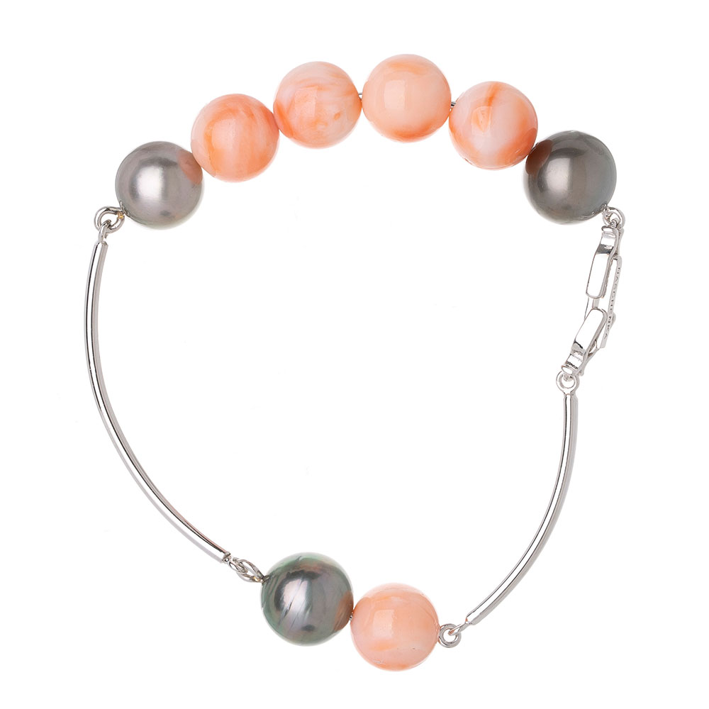 Coral pearl bracelet