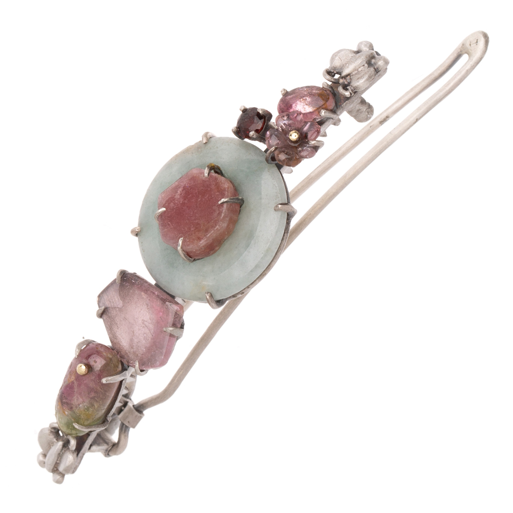 Gemstone silver hairpin No. 2