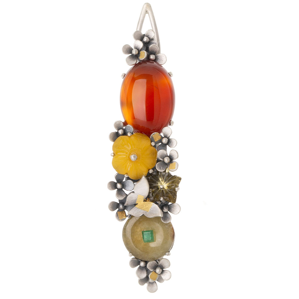 Gemstone silver hairpin