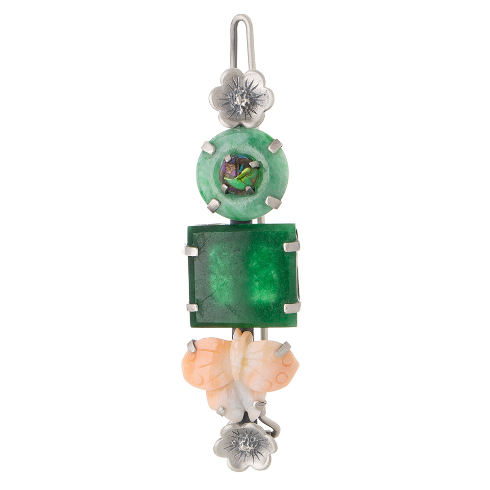 Jade coral hairpin