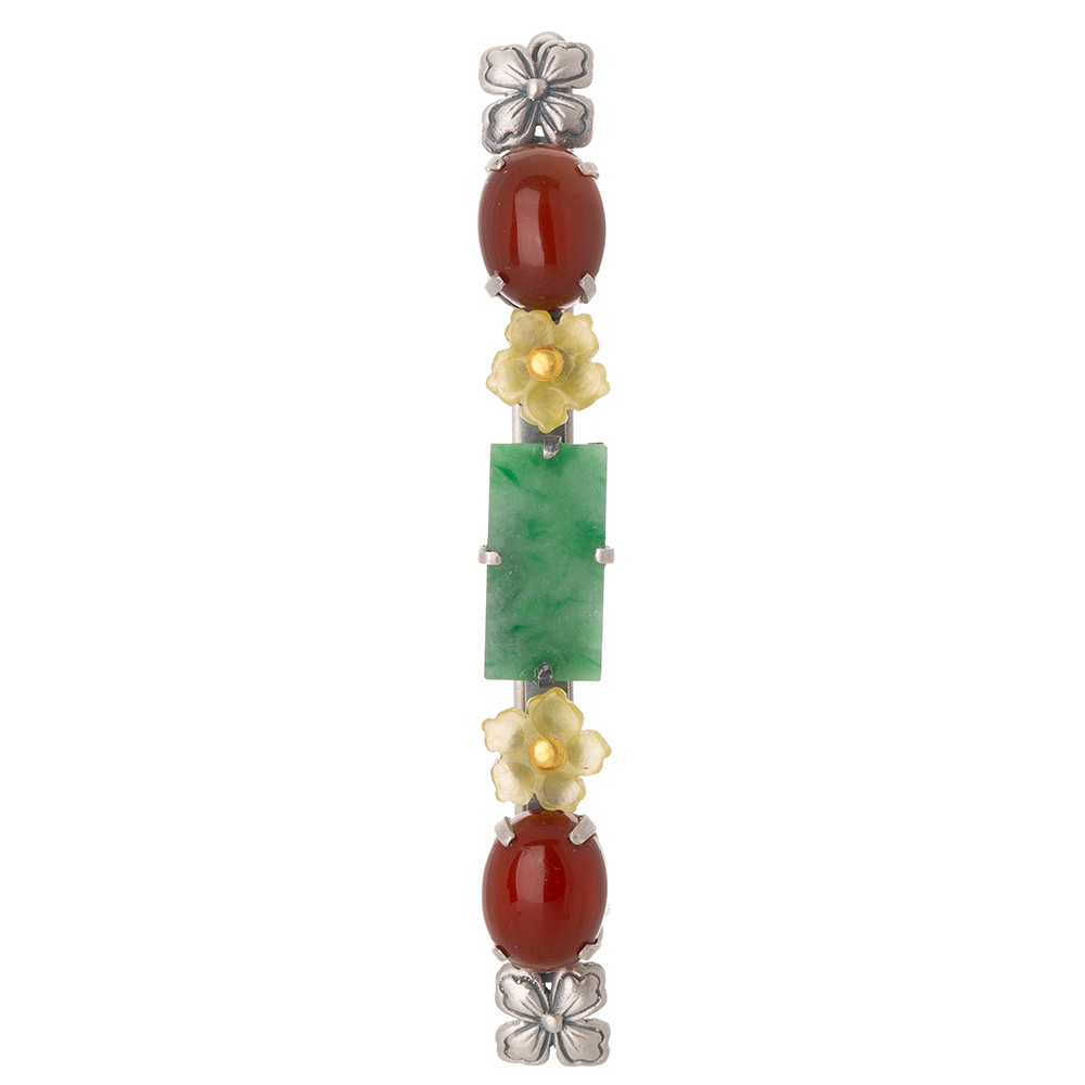 Jade silver hairpin