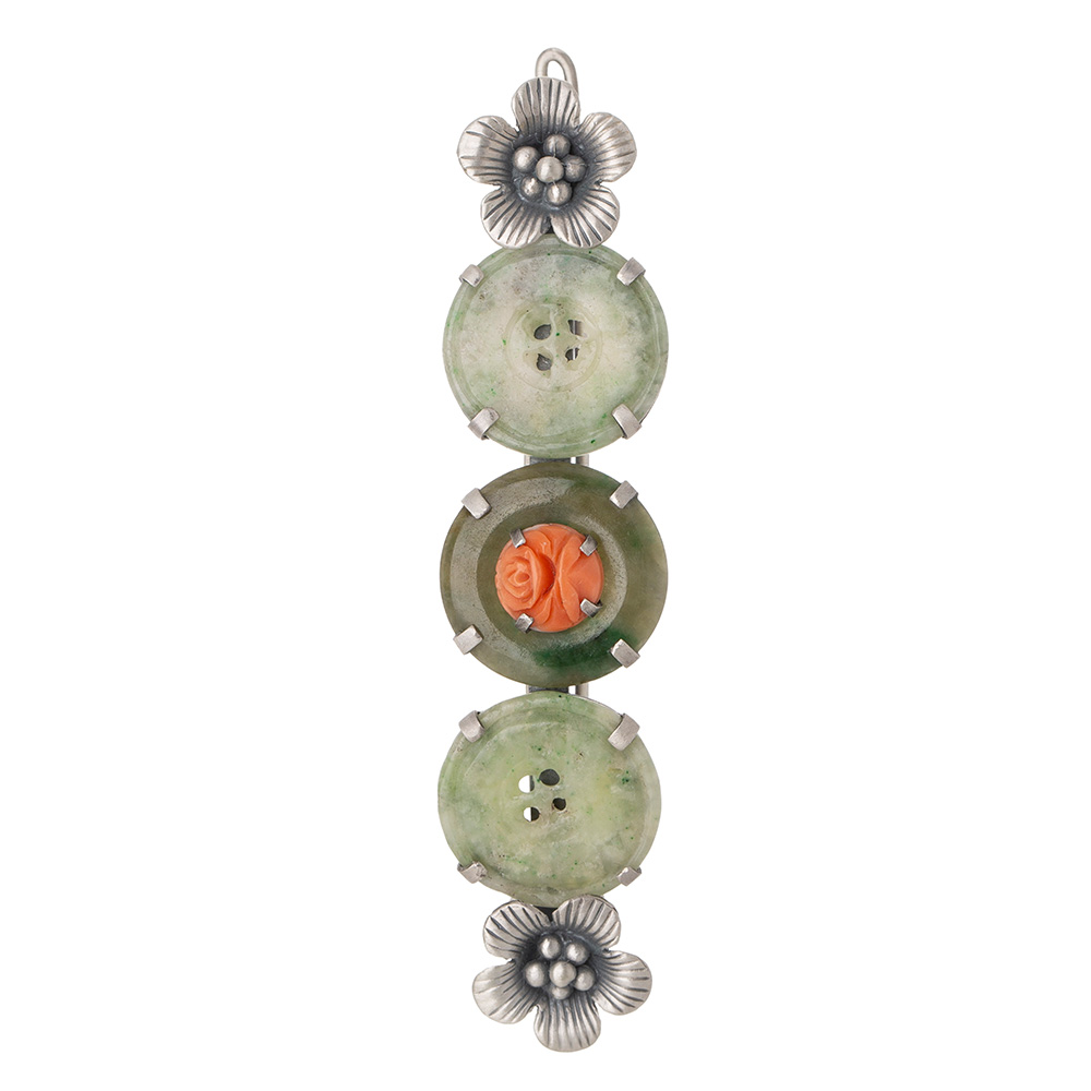 Jade coral hairpin